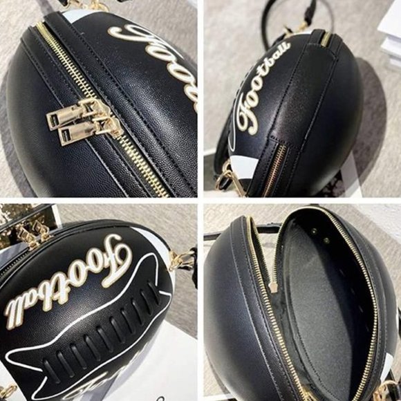 Football Shaped Crossbody Handbag Purse For Women - Picture 2 of 4